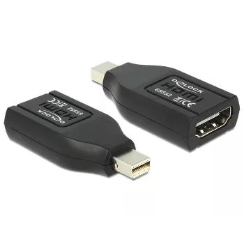 DeLOCK video/audio adapteris - HDMI (siev.) - Mini DisplayPort (tēviņš) - melns (65552)