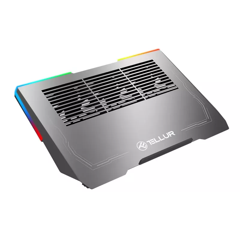 Dzesētājs klēpjdatoram Tellur TLL491321 17,3 collu klēpjdatoriem, 3 ventilatori, RGB LED apgaismojums