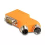 DELOCK CAN bus sadalītājs D-Sub 9 (vīrišķais/sieviešu) uz M12 5-pin A-kodēts (vīrišķais/sieviešu) 35° oranžs