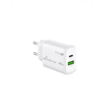 Strāvas adapteris USB/USB-C 25W/ĀTRĀ UZLĀDE MRMA112-2 Mediarange