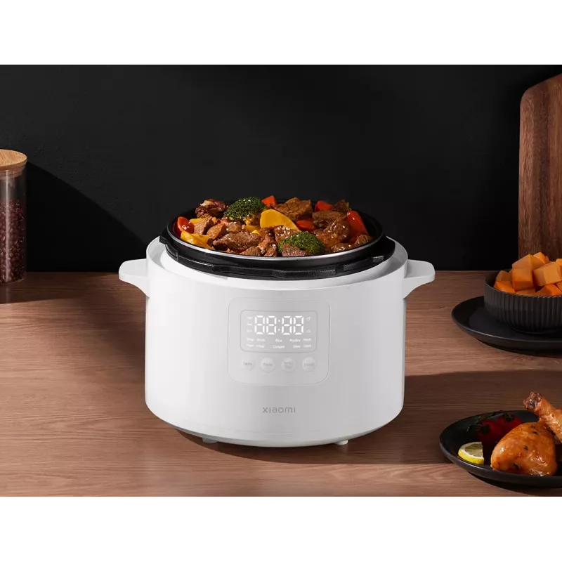Elektriskais spiediena katls Xiaomi 4,8 L — 1000 W, balts, izņemams katls, displejs