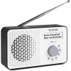 TechniSat VIOLA 200 DAB+ digitālais radio ar modinātāju, baltā un melnā krāsā