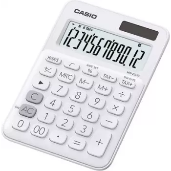 Bāzes kalkulators Casio MS-20UC-WE galda 12 cipari balts