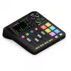 Studijas kontrolieris RØDE Caster Duo Black — 2 kombinētie XLR/TRS, 2 TRS līniju izejas, 48 kHz, 24-bit, skārienekrāns, Wi‑Fi, Bluetooth