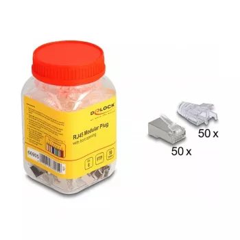 DeLOCK RJ45 modulārais spraudnis Cat.6 50 gab. ar lieces aizsargvāciņiem