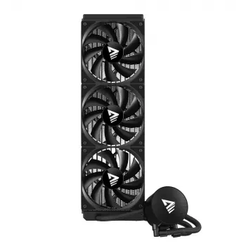 Šķidruma dzesēšanas komplekts SAVIO NOX 360 mm (3×120 mm ventilatori, vara pamatne, alumīnija radiators) Melns, 600–1800 RPM