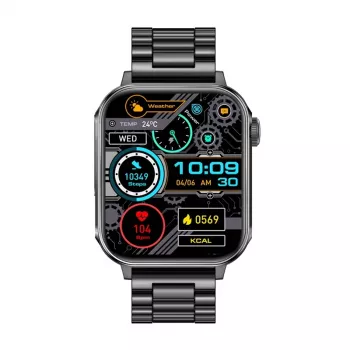 Viedpulkstenis Colmi P80 Steel Black ar Bluetooth un sirdsdarbības monitoru