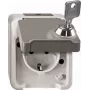 MERTEN MERT slēdzama Schuko kontaktligzda MEG2423-8029 ar atslēgu Nr. 200, gaiši pelēka