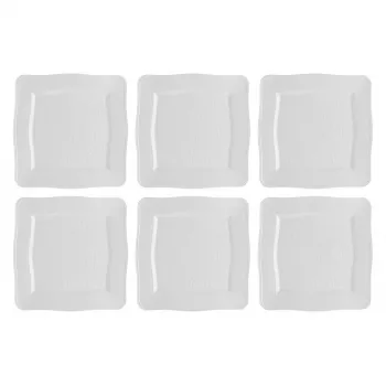 Kvadrātveida vakariņu šķīvji LA PORCELLANA BIANCA Florentina White 26.5 cm – 6 gab. komplekts