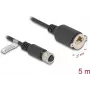 DeLOCK M12 D-kodēts 4-pin sievišķais uz RJ45 Cat5e tīkla kabelis 5m Melns