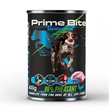 PRIME BITE Monoprotein Fāzāns ar ogām - slapjā suņu barība - 400g