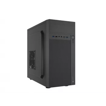 PC korpuss NATEC Helix Mini Tower Melns — microATX/Mini-ITX, 3x3.5 coll + 5x2.5 coll, 33 cm GPU, USB-C/USB-A porti
