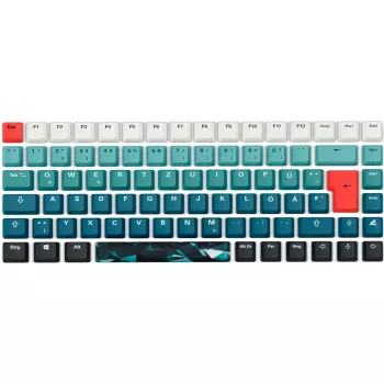Sharkoon SKILLER SGK50 S3 Design Bundle D1 pelēkzaļš-sarkans — vadu spēļu tastatūra, kompakts izkārtojums