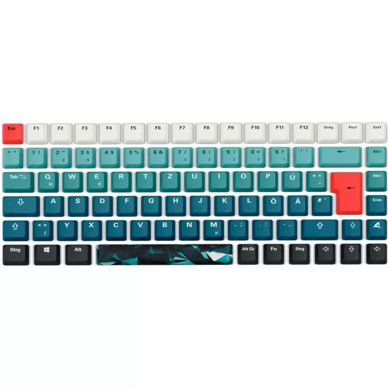 Sharkoon SKILLER SGK50 S3 Design Bundle D1 pelēkzaļš-sarkans — vadu spēļu tastatūra, kompakts izkārtojums