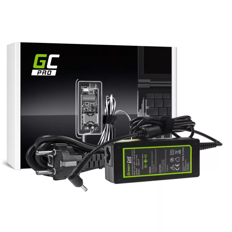 Strāvas adapteris Green Cell AD41P 65W ASUS klēpjdatoriem, 19V 3.42A, iekštelpu, melns