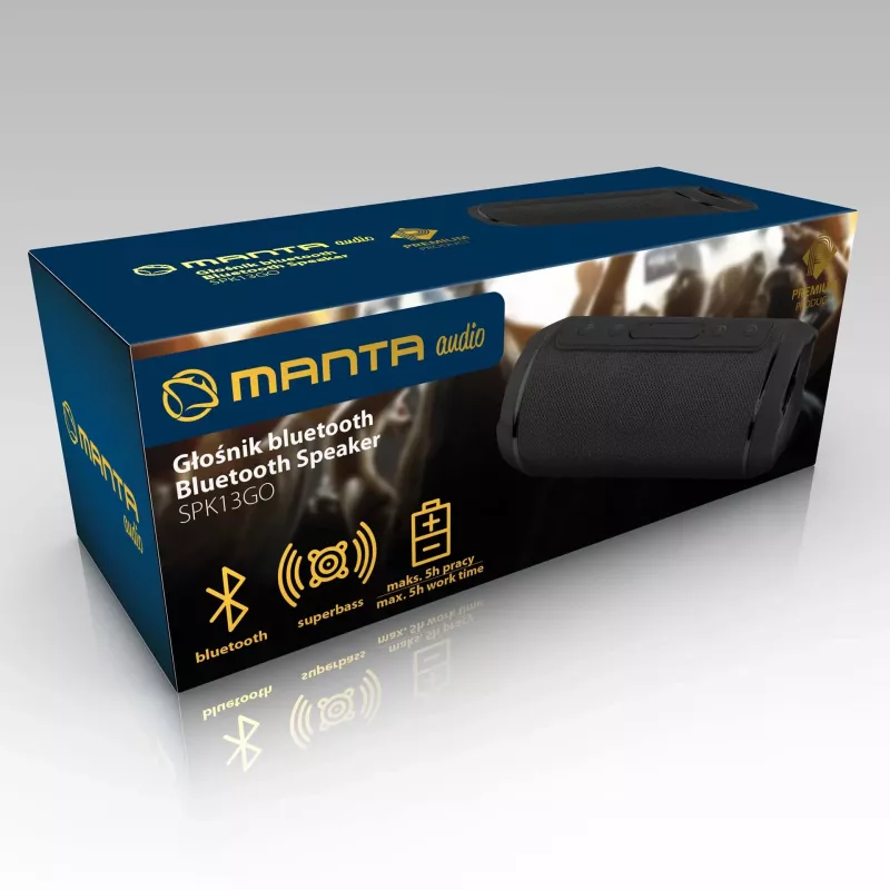 Portatīvais skaļrunis Manta SPK12GO BT, Melns