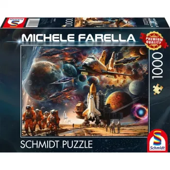 Puzle Schmidt Spiele Michele Farella 1000 gabali — Kosmosa ceļojuma ilustrācija