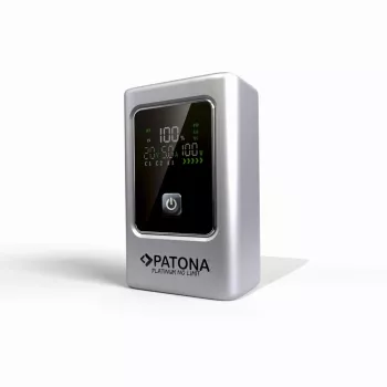 PATONA Platinum Powerbank Luxury One PD35 | 10000mAh | PD 35W | USB-C + USB-A Sudrabs, Melns