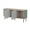 Kumode cama meble FELLINI 150×40×70 cm, olīvu ar eļļota ozola virsmu, MDF rāmis
