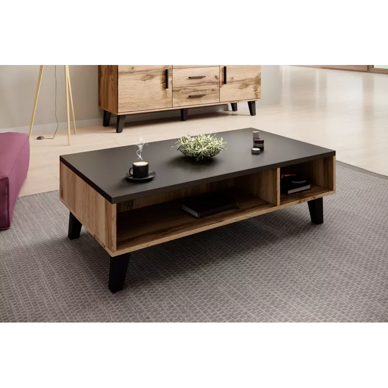 Cama LOTTA 110 Kafijas galdiņš votana ozols/mat melns