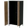Skapis Cama meble Cama v, melns rāmis, 4 plaukti, 900×550×1840 mm