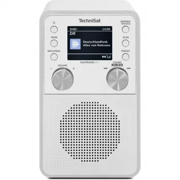 Digitālais radio TECHNISAT DigitRadio 317 Balts — FM un DAB+ uztveršana, kompakts galda modelis