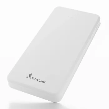 Power bank Extralink EPB-078W 10000 mAh Balts, USB-C, 10 W izeja, uzlādē līdz 2 ierīcēm