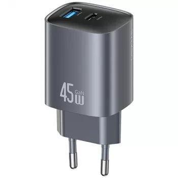 Lādētājs USAMS CC290 T66 45W GaN ātrā uzlāde sudrabs