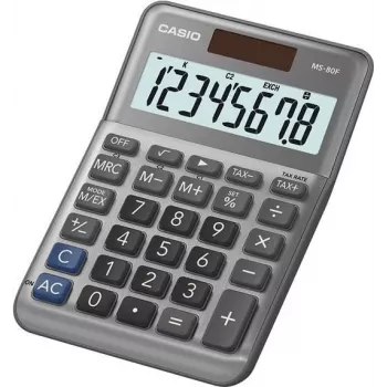 Kalkulators Casio MS-80F Galda 8 Cipari Pelēks