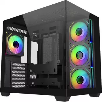 PC korpuss Cooler Master Elite 681 (E681-KHNN-S00) ATX Midi Tower, Melns, 1×3.5 collu + 2×2.5 collu, 2×USB 3.0, 4×120mm ARGB, Rūdīta stikla sānu panelis