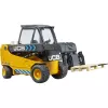 Forklift BRUDER JCB Teletruk rotaļlieta — ABS, ieteicamais vecums 3+, melna un dzeltena