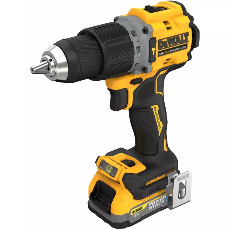 Pistol satveres urbjmašīna DeWALT DCD805E2T-QW, 18V Li-Ion 1,7Ah x2, bezsuku, 2000 RPM, 90 Nm, 13 mm patrona