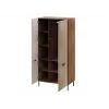 Garderobe Cama Meble ALMERA Cama 5 90x52x185 cm, valrieksta rāmis, krēmkrāsas durvis, 6 plaukti