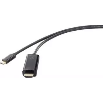 Renkforce RF-4531594 Video kabeļa adapteris 3 m USB Type-C uz HDMI Melns (RF-4531594)
