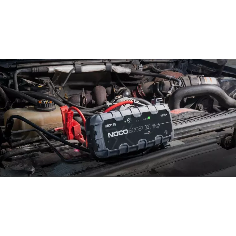 Automobiļu palaišanas ierīce NOCO GBX155, 4250 A, 99 Wh Li-Ion, 60 W uzlāde, IP65, iebūvēts 500 lm LED prožektors