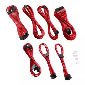 CableMod kabeļu komplekts C-Series PRO ModMesh RM Black Label CM-PCSR-16P3KIT-NKR-R – apvalkotie PSU un GPU kabeļi, ModMesh, sarkans