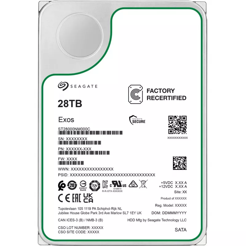HDD Seagate Exos 3.5 inch 28TB SATA RECERTIFIED (ST28000NM000C-REC)