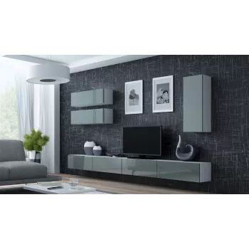 Cama TV statīvs VIGO 140 30/140/40 balts/pelēks glancēts