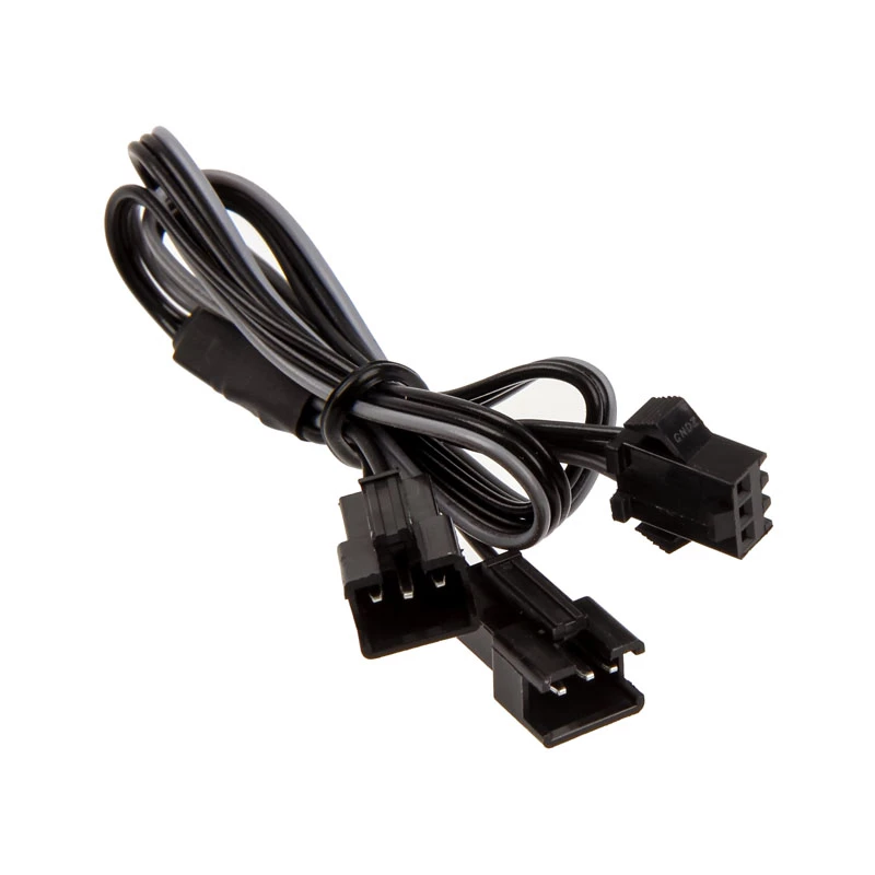 Iekšējais barošanas kabelis PHANTEKS PH-CB-DRGB3P — 3-pin uz 2× Molex (3-pin), melns/pelēks