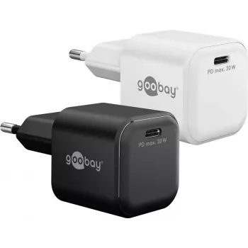 Goobay USB-C™ PD GaN Fast Charger Nano (30 W) melns (79152)
