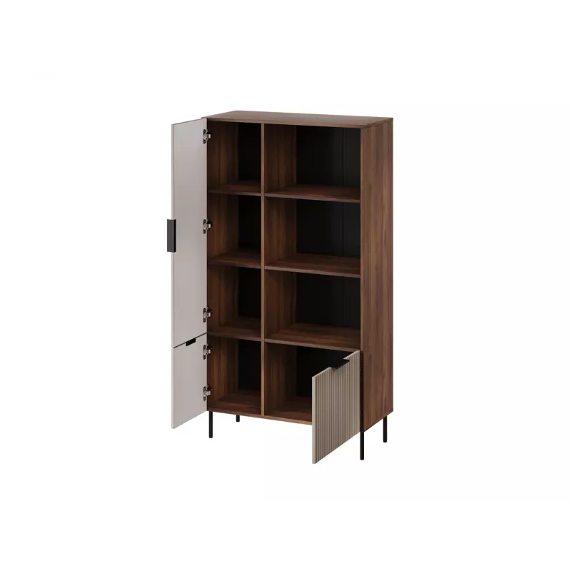 Grāmatplaukts Cama Meble ALMERA Cama 4, valrieksts/krems, 90×42×165 cm