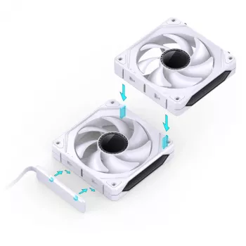 Dzesēšanas ventilators Jonsbo ZL-120W PWM ARGB 120mm Balts