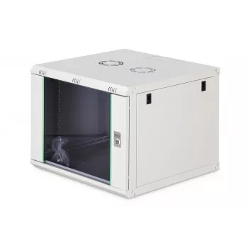 Sienas stiprināms 19 collu skapis DIGITUS Dynamic-N DN-37106 — 9U, 600x600 mm, IP20, atslēgas slēdzene