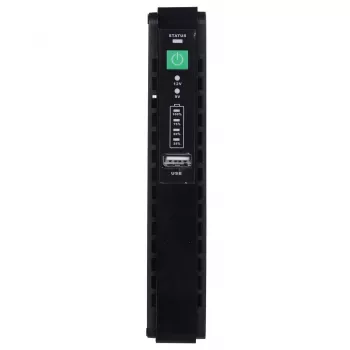 MPL Power RouterUPS-30-PoE 30 W strāvas adapteris/invertors iekštelpām, 100–240V, melns, 160×105×28 mm
