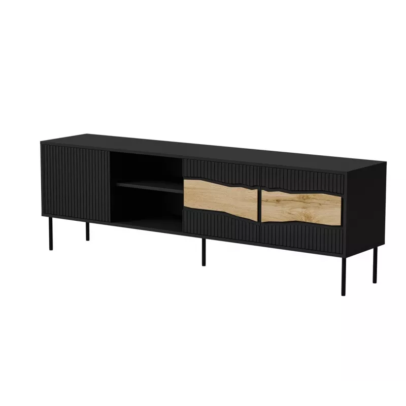 TV skapis cama meble INSERTO 3D1W 190x40x62 cm melns ar LED