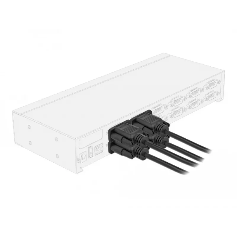 Seriālais kabelis DeLOCK 86608 Melns 1m RS-232 Sub-D9