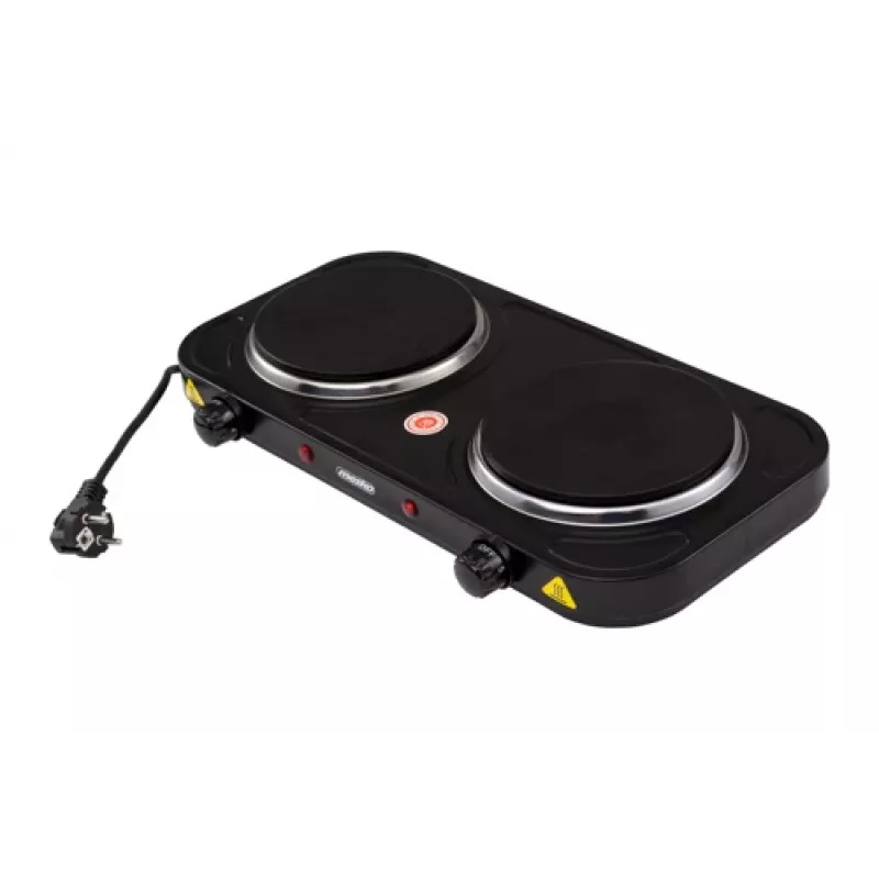Mesko Home MS 6509 melnā elektriskā plīts virsma, 2 zonu noslēgtais disks
