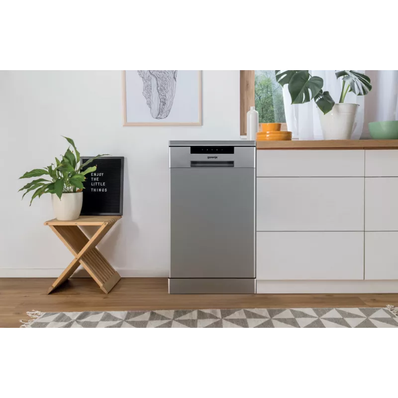 Gorenje GS522E10S Trauku mazgājamā mašīna, E, Brīvi stāvoša, Platums 45 cm, 10 trauku komplekti, Pelēka