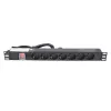 Strāvas sadalītājs Extralink 19 inch 1U 7 kontaktligzdas EU tipa PDU ar slēdzi