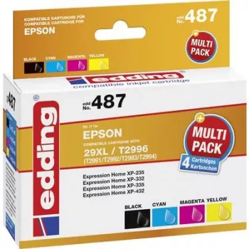 edding printera kasetne EDD-487 melna, ciāna, fuksīna, dzeltena saderīga ar EPSON 29XL / T2996XL